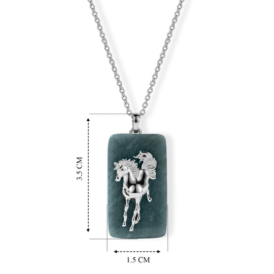 D'Joy Olmek Jadeit Schmuckset ca. 45 cm 925 Silber Rhodiniert ca. 24,00 ct.