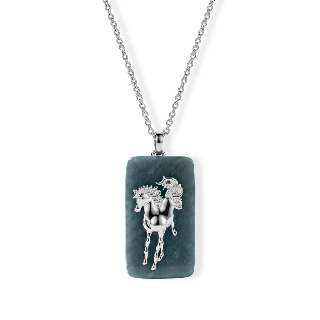 D'Joy Olmek Jadeit Schmuckset ca. 45 cm 925 Silber Rhodiniert ca. 24,00 ct.