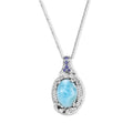 D'Joy AAA Larimar, Iolit Schmuckset ca. 50 cm 925 Silber Rhodiniert ca. 7,33 ct.