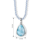 D'Joy AAA Larimar, Aquamarin Schmuckset ca. 45 cm 925 Silber Rhodiniert ca. 37,58 ct.