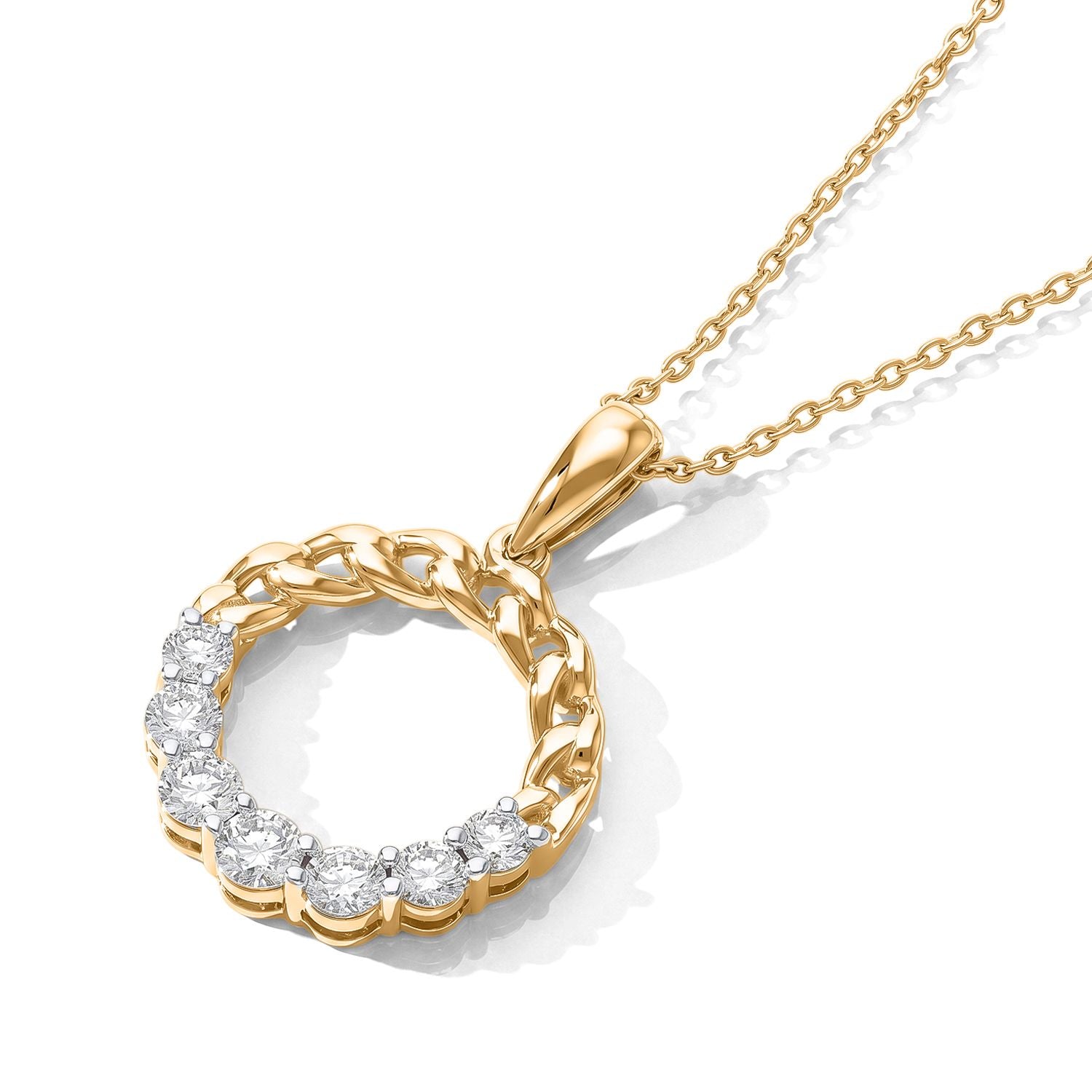 LUXURIANT DIAMOND - Lab Grown Diamant SI-GH Schmuckset ca. 50 cm 925 Silber 750 Gelbgold vermeil ca. 0,55 ct.