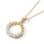 LUXURIANT DIAMOND - Lab Grown Diamant SI-GH Schmuckset ca. 50 cm 925 Silber 750 Gelbgold vermeil ca. 0,55 ct.
