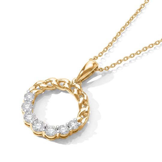 LUXURIANT DIAMOND - Lab Grown Diamant SI-GH Schmuckset ca. 50 cm 925 Silber 750 Gelbgold vermeil ca. 0,55 ct.