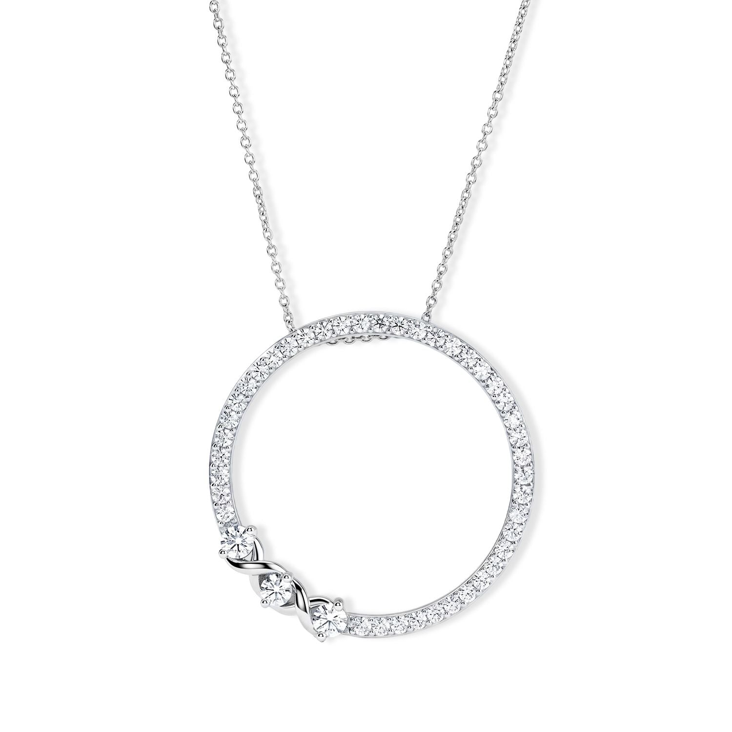 LUXURIANT DIAMOND - Lab Grown Diamant SI-GH Schmuckset ca. 50 cm 925 Silber Rhodiniert ca. 1,09 ct.