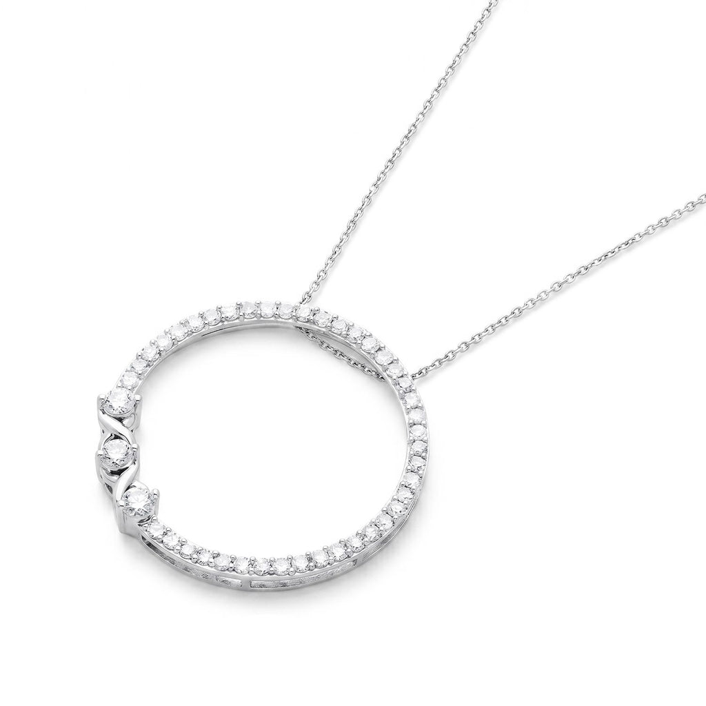 LUXURIANT DIAMOND - Lab Grown Diamant SI-GH Schmuckset ca. 50 cm 925 Silber Rhodiniert ca. 1.00 ct
