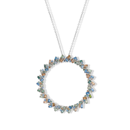 LUXURIANT DIAMOND - Lab Grown Gelb Diamant  SGL zertifiziert SI, Lab Grown Blauer Diamant Schmuckset ca. 50 cm 925 SIlber Rhodiniert ca. 1.00 ct