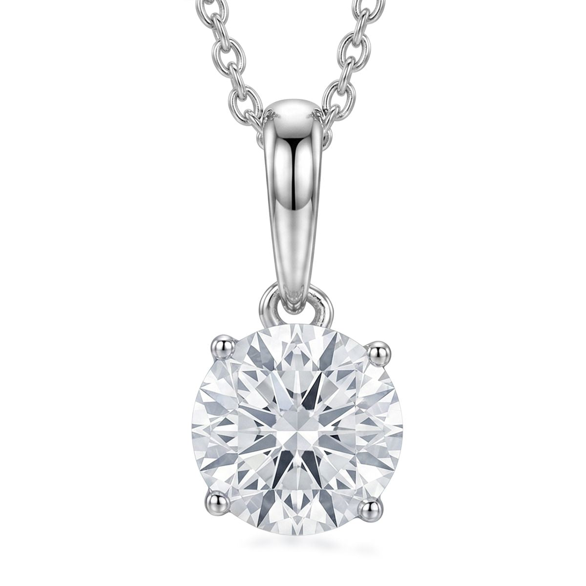 LUXURIANT DIAMOND - Lab Grown Diamant SI-GH,375 Weiß Gold Anhänger mit 925 Silber Kette ca. 50 cm ca. 1.04 ct