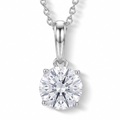 LUXURIANT DIAMOND - Lab Grown Diamant SI-GH,375 Weiß Gold Anhänger mit 925 Silber Kette ca. 50 cm ca. 1.04 ct