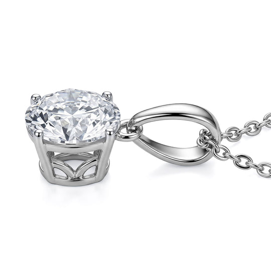 LUXURIANT DIAMOND - Lab Grown Diamant SI-GH,375 Weiß Gold Anhänger mit 925 Silber Kette ca. 50 cm ca. 1.04 ct