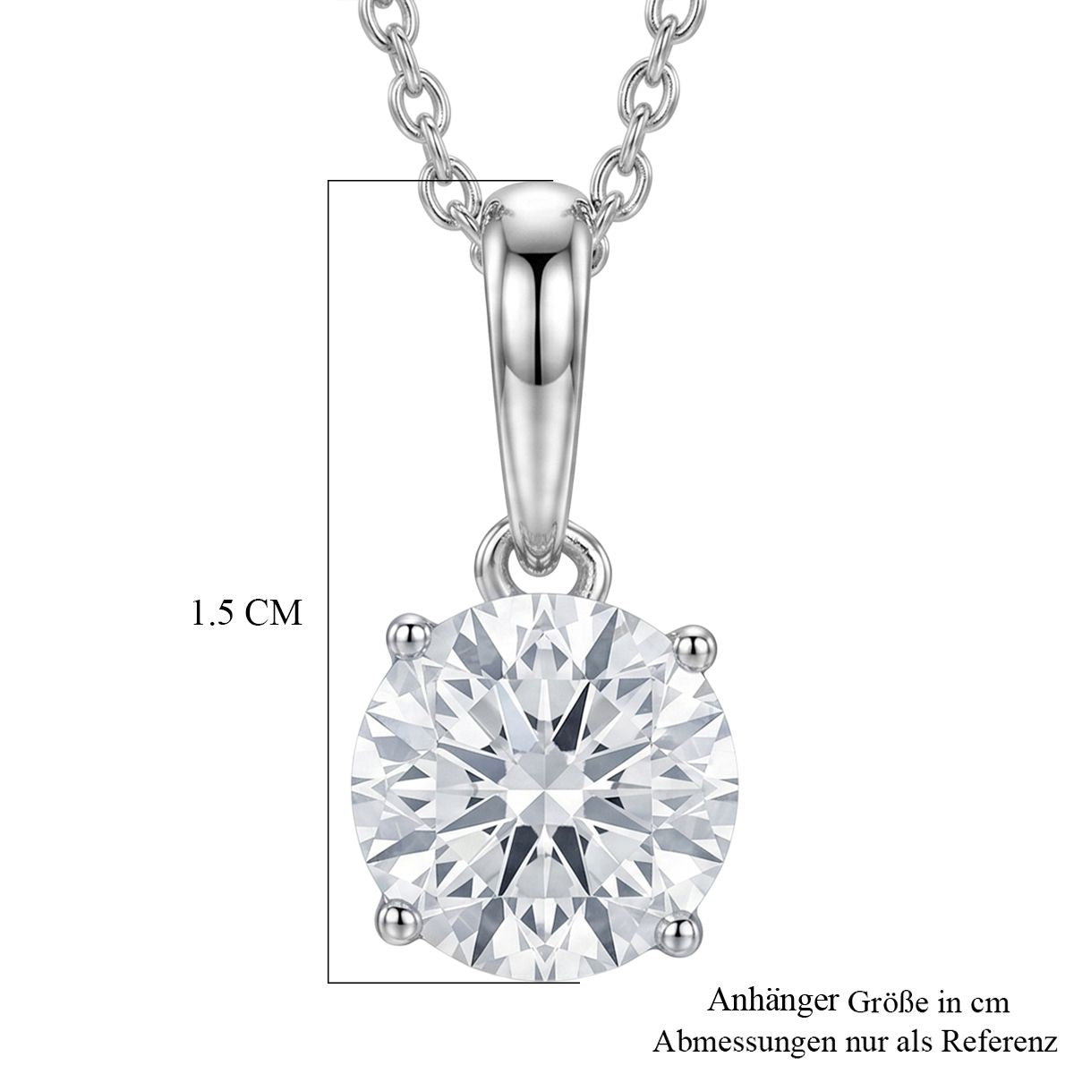 LUXURIANT DIAMOND - Lab Grown Diamant SI-GH,375 Weiß Gold Anhänger mit 925 Silber Kette ca. 50 cm ca. 1.04 ct