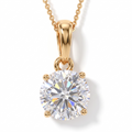 LUXURIANT DIAMOND - Lab Grown Diamant SI-GH, 375 Gelb Gold Anhänger mit 925 Silber Kette ca. 50 cm ca. 1.04 ct
