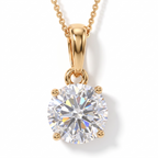 LUXURIANT DIAMOND - Lab Grown Diamant SI-GH, 375 Gelb Gold Anhänger mit 925 Silber Kette ca. 50 cm ca. 1.04 ct