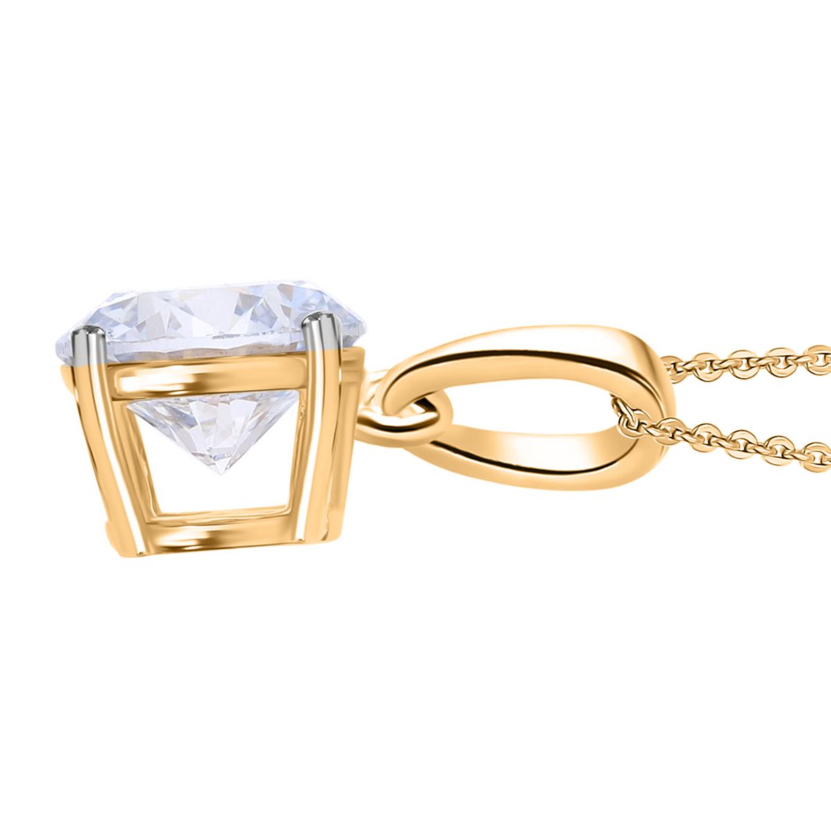 LUXURIANT DIAMOND - Lab Grown Diamant SI-GH, 375 Gelb Gold Anhänger mit 925 Silber Kette ca. 50 cm ca. 1.04 ct