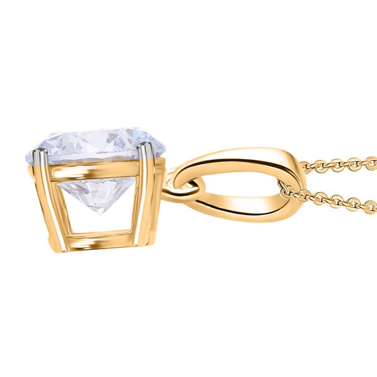 LUXURIANT DIAMOND - Lab Grown Diamant SI-GH, 375 Gelb Gold Anhänger mit 925 Silber Kette ca. 50 cm ca. 1.04 ct