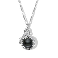 D'Joy Tahiti Perle (10-11mm) und Moissanit Anhänger mit 45cm Kette, 925 Silber rhodiniert