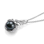 D'Joy Moissanit, Tahiti Perle (10-11mm) Schmuckset ca. 45 cm 925 Silber Rhodiniert