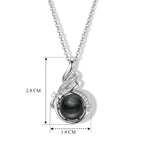 D'Joy Moissanit, Tahiti Perle (10-11mm) Schmuckset ca. 45 cm 925 Silber Rhodiniert
