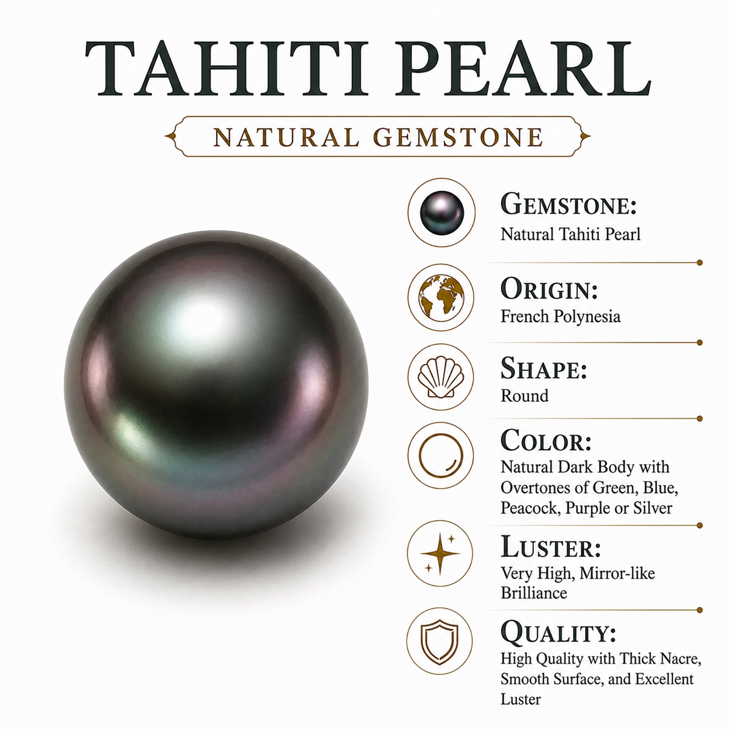 D'Joy Tahiti Perle (10-11mm) und Moissanit Anhänger mit 45cm Kette, 925 Silber rhodiniert