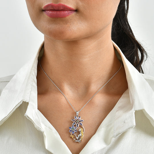 D'Joy AA Tansanit Schmuckset ca. 50 cm 925 Silber Rhodiniert ca. 2,35 ct.