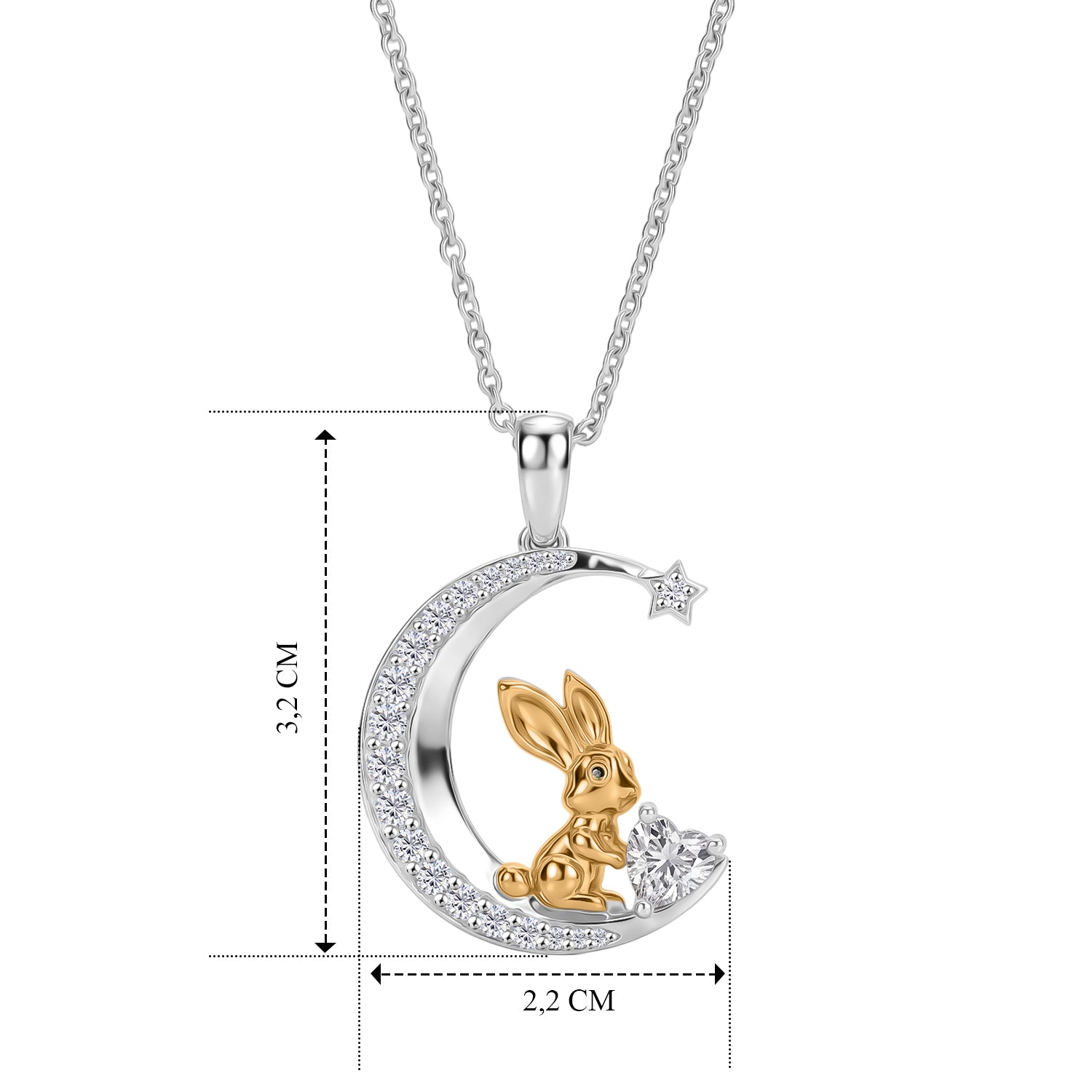 D'Joy Moissanit Schmuckset ca. 50 cm 925 Silber Platiniert und vergoldet und Edelstahl Platiniert ca. 0,92 ct.
