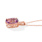 EVER TRUE AA Rose De France Amethyst, Weißer Zirkon Schmuckset ca. 50 cm ca. 19,28 ct.