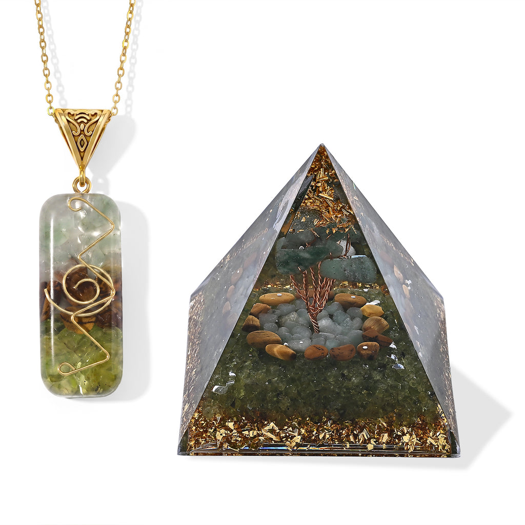 Mehrfarbiger Peridot Edelsteine Schmuckset 316L Edelstahl Antikes Gold und Legierung Antikes Gold ca. 20.00 ct
