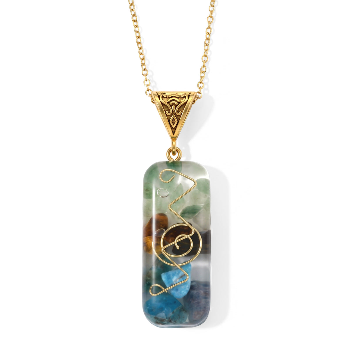 Mehrfarbiger Apatit Edelsteine Schmuckset 316L Edelstahl Antikes Gold und Legierung Antikes Gold ca. 20.00 ct
