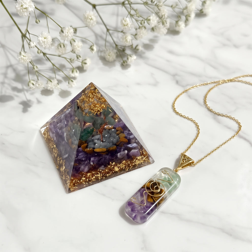 Mehrfarbiger Flourit Edelsteine Schmuckset 316L Edelstahl Antikes Gold und Legierung Antikes Gold ca. 20.00 ct