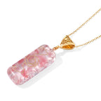 Rosa Quarz Schmuckset 316L Edelstahl Antikes Gold und Legierung Antikes Gold ca. 20.00 ct
