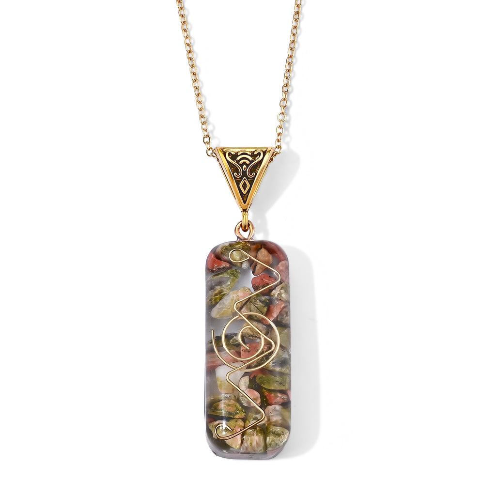 Unakite Schmuckset 316L Edelstahl Antikes Gold und Legierung Antikes Gold ca. 20.00 ct