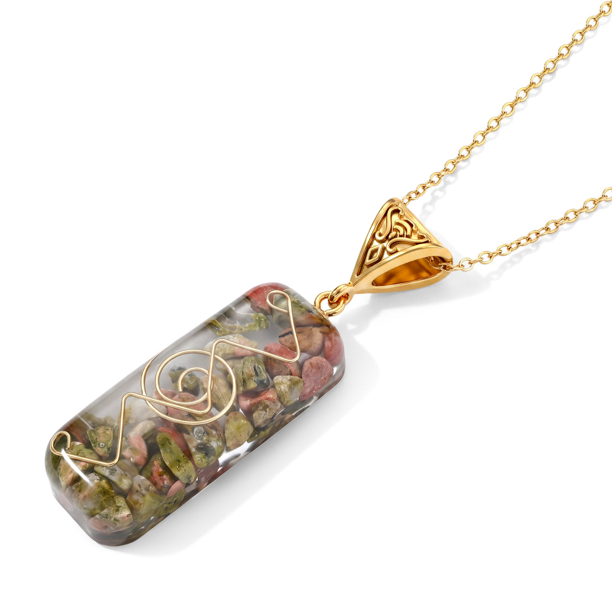 Unakite Schmuckset 316L Edelstahl Antikes Gold und Legierung Antikes Gold ca. 20.00 ct