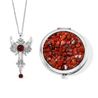 Roter Achat, Glas Schmuckset ca. 50 cm 120.00 ct