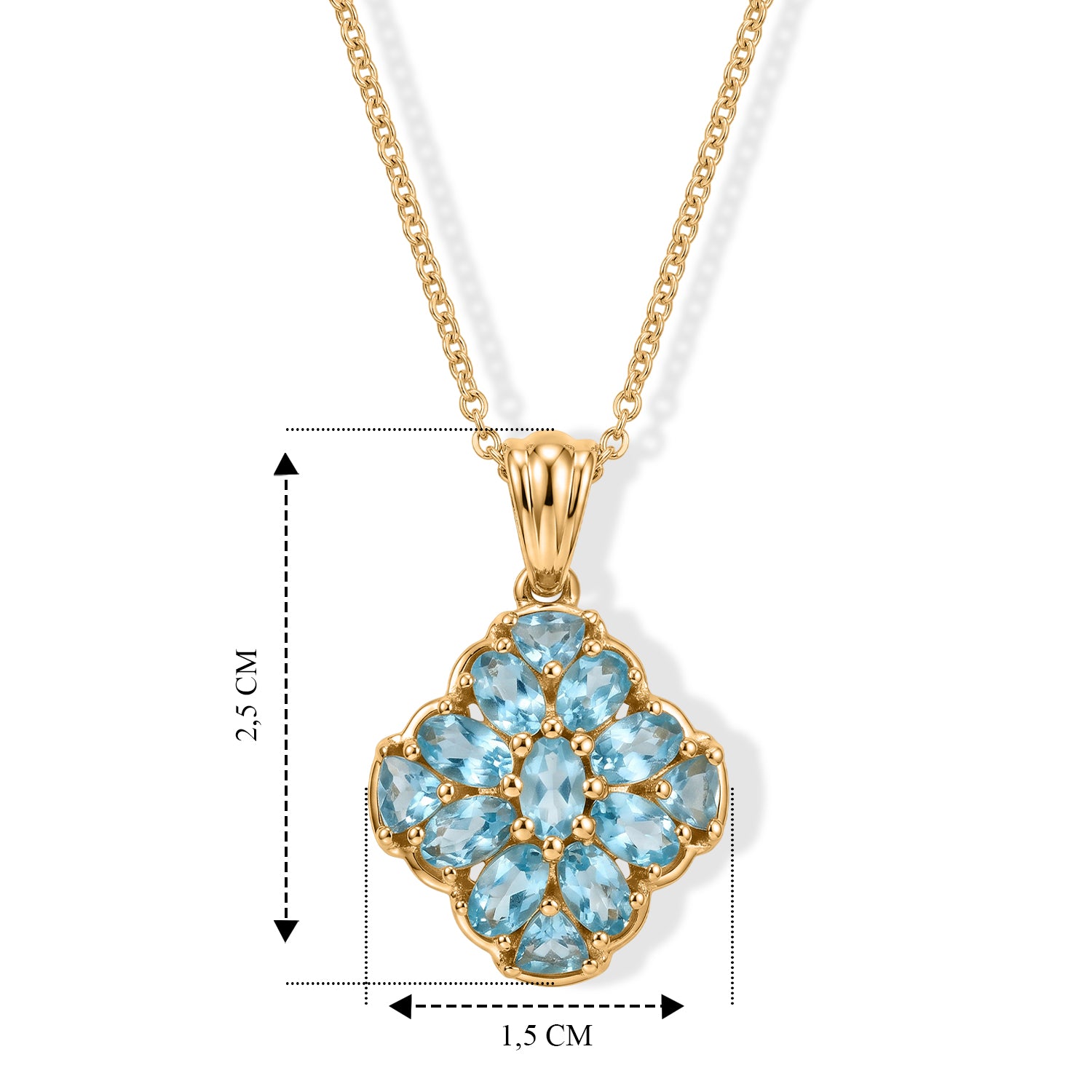 EVER TRUE AA Blauer Apatit Schmuckset ca. 50 cm ca. 3,06 ct.