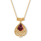 EVER TRUE AAA Lab Grown Rubin, Weißer Zirkon Schmuckset ca. 50 cm ca. 8,90 ct.