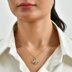 D'Joy AA Blauer Apatit Schmuckset ca. 50 cm 925 Silber Gold und Edelstahl Gold ca. 1,04 ct.