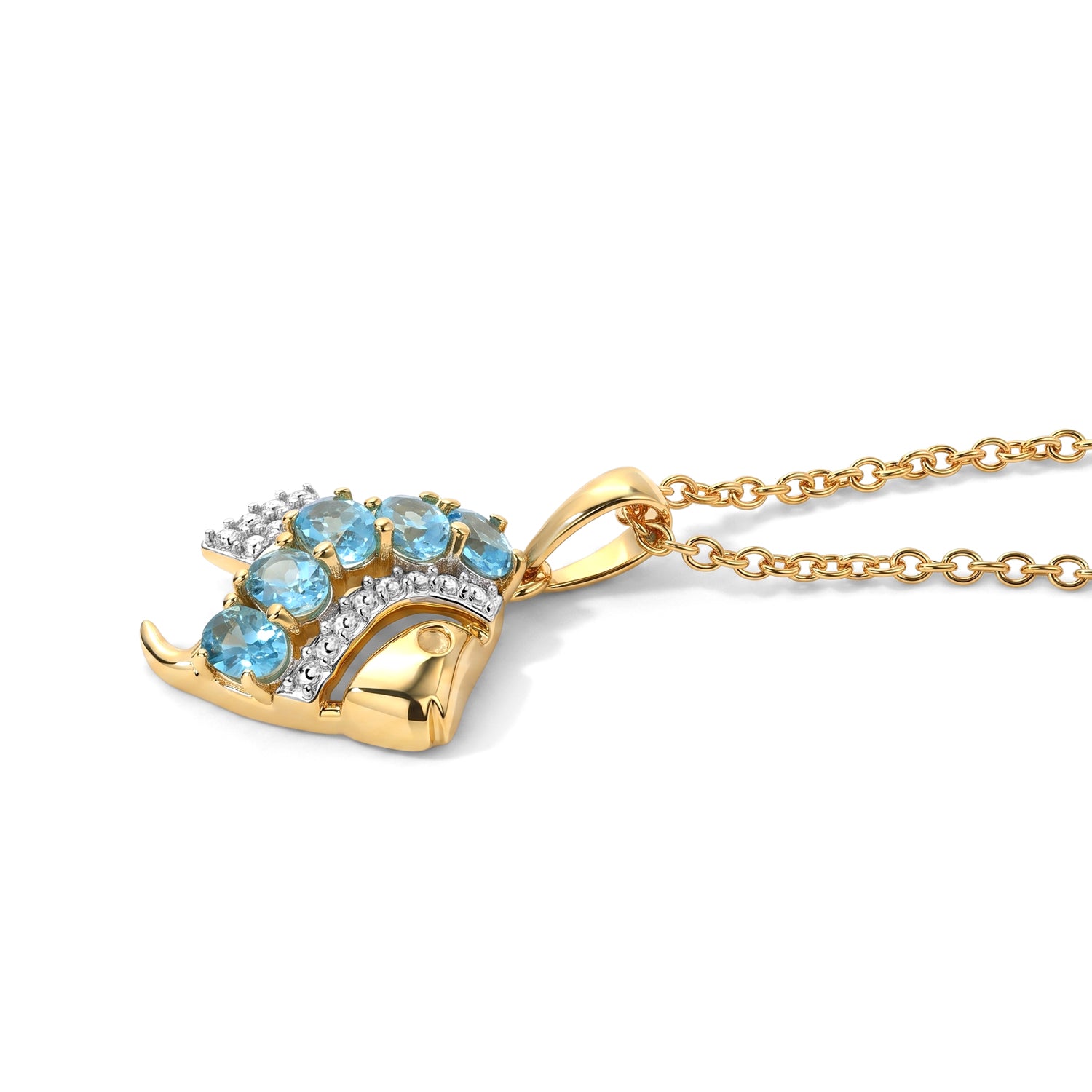 D'Joy AA Blauer Apatit Schmuckset ca. 50 cm 925 Silber Gold und Edelstahl Gold ca. 1,04 ct.
