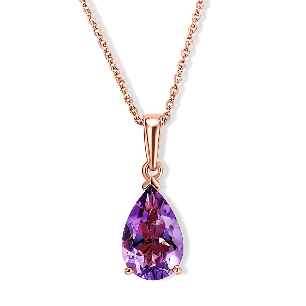 D'Joy Rose De France Amethyst Schmuckset ca. 50 cm 925 Silber Rosévergoldet ca. 2,53 ct.
