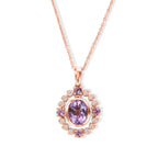 EVER TRUE Rose De France Amethyst Schmuckset ca. 50 cm 950 Kupfer Rosévergoldet und Edelstahl Rosévergoldet ca. 5,42 ct.