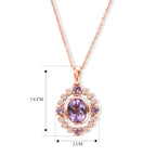 EVER TRUE Rose De France Amethyst Schmuckset ca. 50 cm 950 Kupfer Rosévergoldet und Edelstahl Rosévergoldet ca. 5,42 ct.