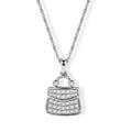 D'Joy Weißer Diamant (IR) Anhänger mit Kette, ca. 50 cm 925 Silber Rhodiniert ca. 0.50 ct