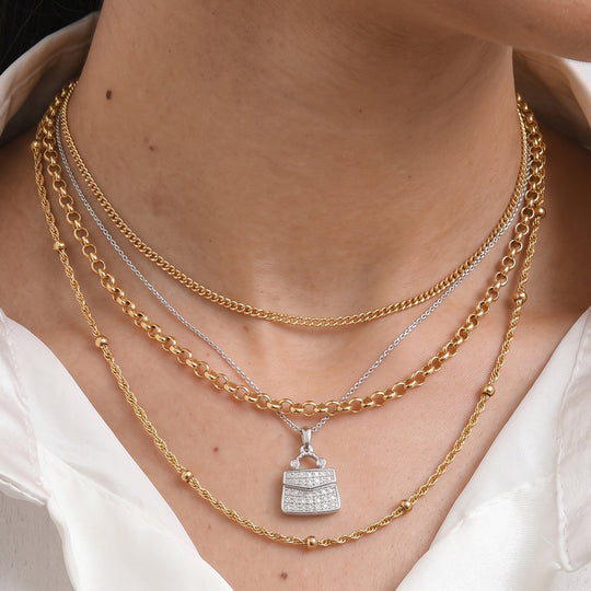 D'Joy Weißer Diamant (IR) Anhänger mit Kette, ca. 50 cm 925 Silber Rhodiniert ca. 0.50 ct