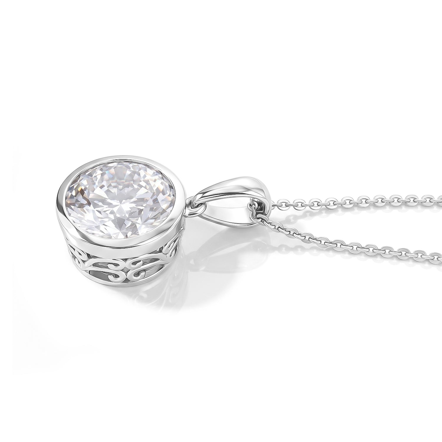 D'Joy Moissanit Schmuckset ca. 50 cm 925 Silber Rhodiniert ca. 4.65 ct