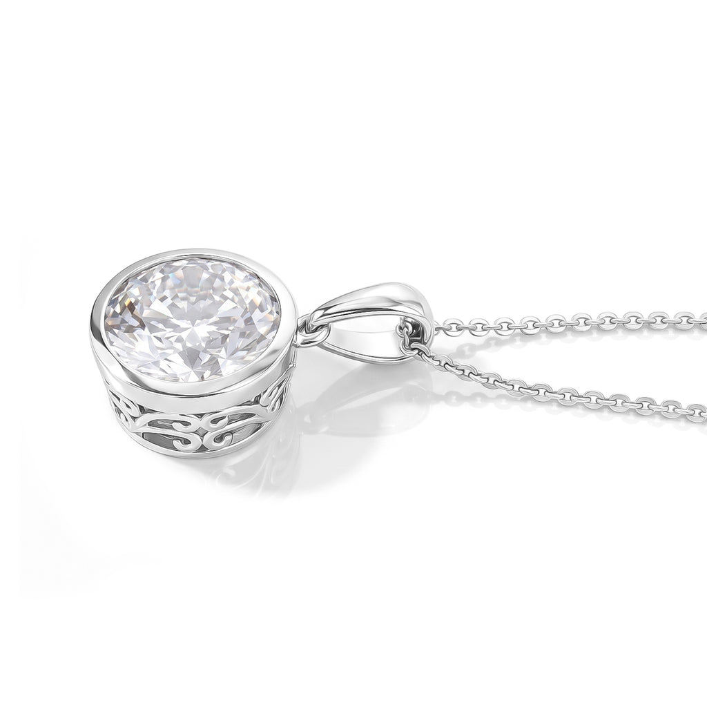 D'Joy Moissanit Schmuckset ca. 50 cm 925 Silber Rhodiniert ca. 4.65 ct
