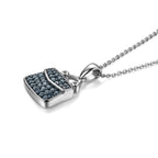 D'Joy Blauer Diamant Schmuckset ca. 50 cm 925 Silber Rhodiniert ca. 0,53 ct.