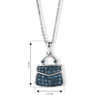 D'Joy Blauer Diamant Schmuckset ca. 50 cm 925 Silber Rhodiniert ca. 0,53 ct.