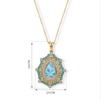 D'Joy AAA Larimar, Schweizer Blautopas Schmuckset ca. 50 cm 925 Silber 750 Gelbgold vermeil ca. 4,85 ct.