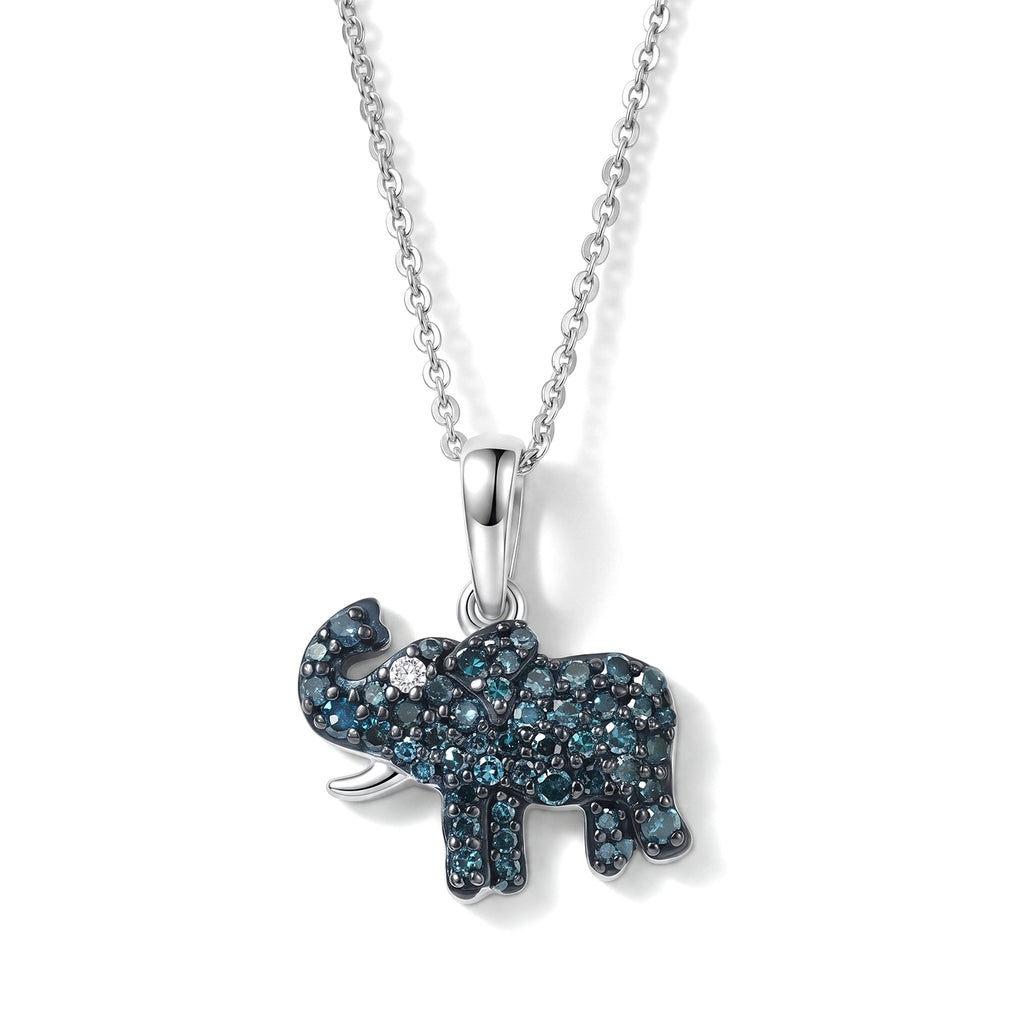D'Joy Blauer Diamant Schmuckset ca. 50 cm 925 Silber Rhodiniert ca. 0,36 ct.