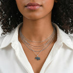 D'Joy Blauer Diamant Schmuckset ca. 50 cm 925 Silber Rhodiniert ca. 0,36 ct.
