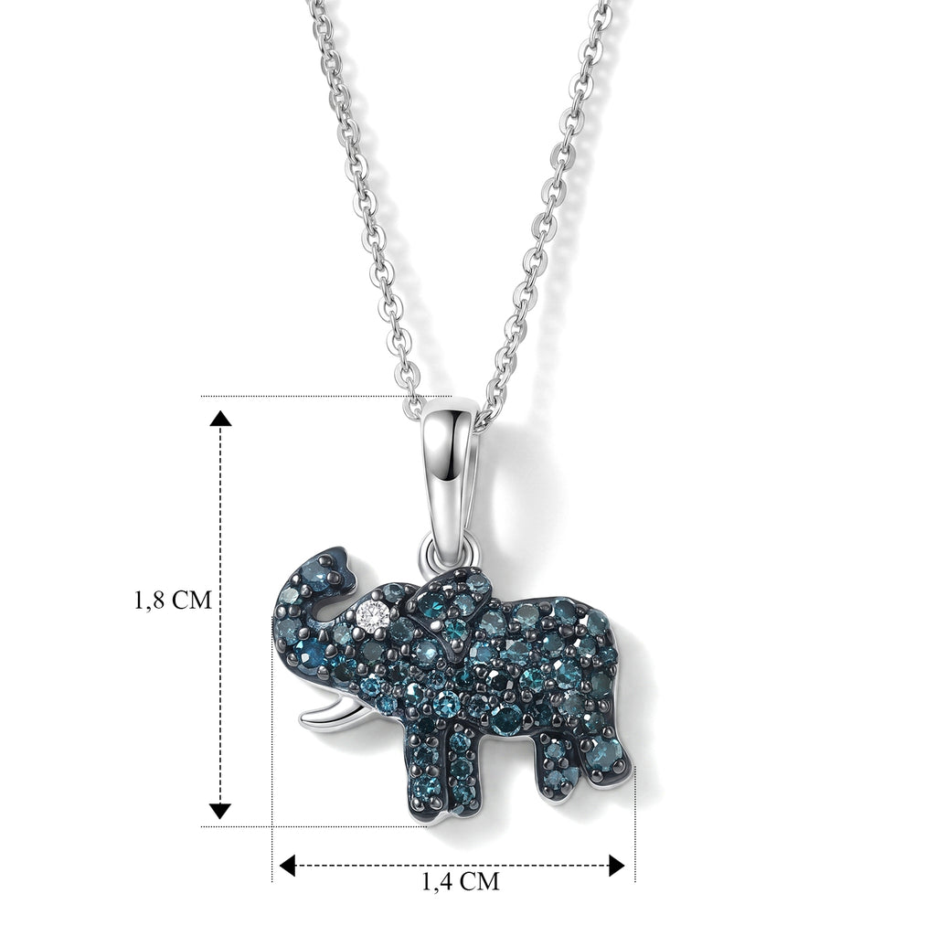 D'Joy Blauer Diamant Schmuckset ca. 50 cm 925 Silber Rhodiniert ca. 0,36 ct.