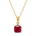 D'Joy Niassa Rubin, Moissanit Schmuckset ca. 50 cm 925 Silber 750 Gelbgold vermeil ca. 3,50 ct.